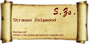 Strauss Zsigmond névjegykártya