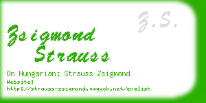 zsigmond strauss business card